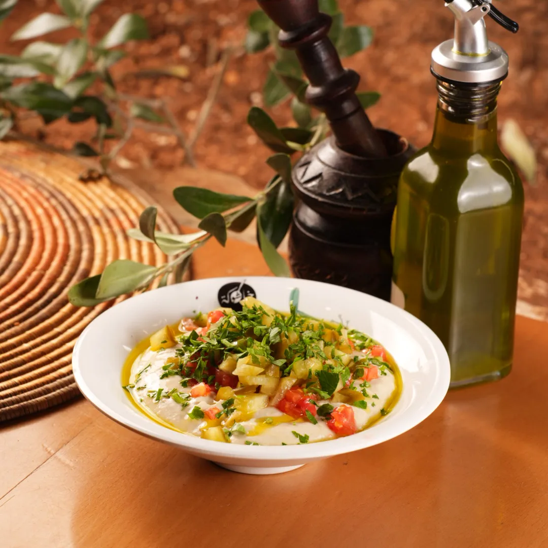 Hummus Khashoka at the restaurant